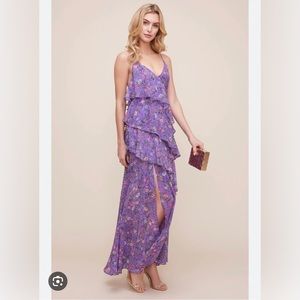 ASTR the label tiered ruffle maxi dress - XS